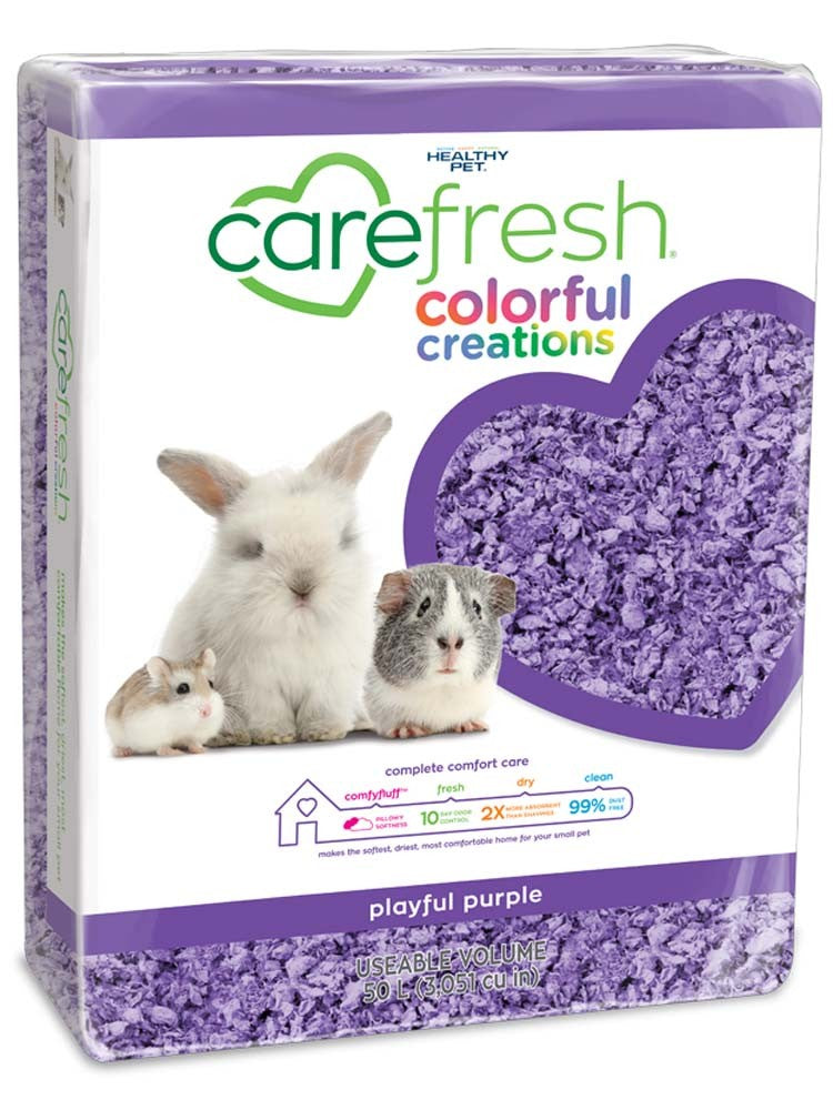 CareFRESH Colorful Creations Small Animal Bedding Playful Purple 1ea/50 l for your Pet Small Animal with Pet Store X.