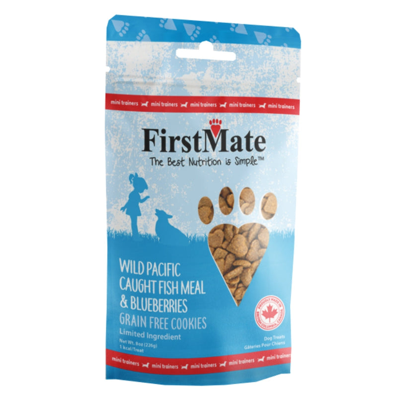 Firstmate Dog Limited Ingredient Grain Free Mini Fish Blueberry Treat 8oz for your Pet Dog with Pet Store X!