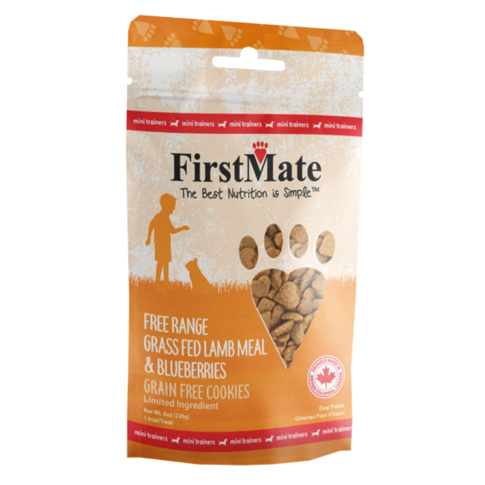 Firstmate Dog Limited Ingredient Grain Free Mini Lamb Blueberry Treat 8oz for your Pet Dog with Pet Store X!