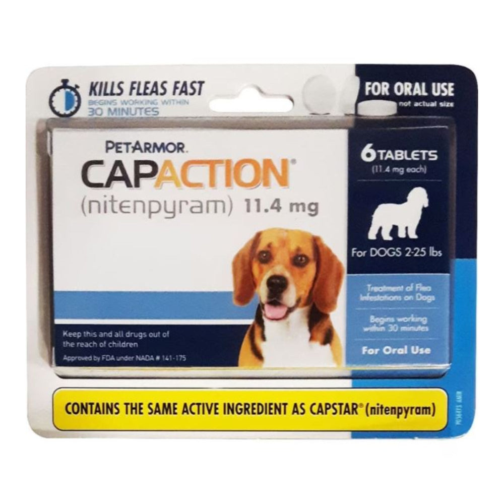 Petaction Capaction Flea Tabs Dog 2-25 Lb-6 Pk