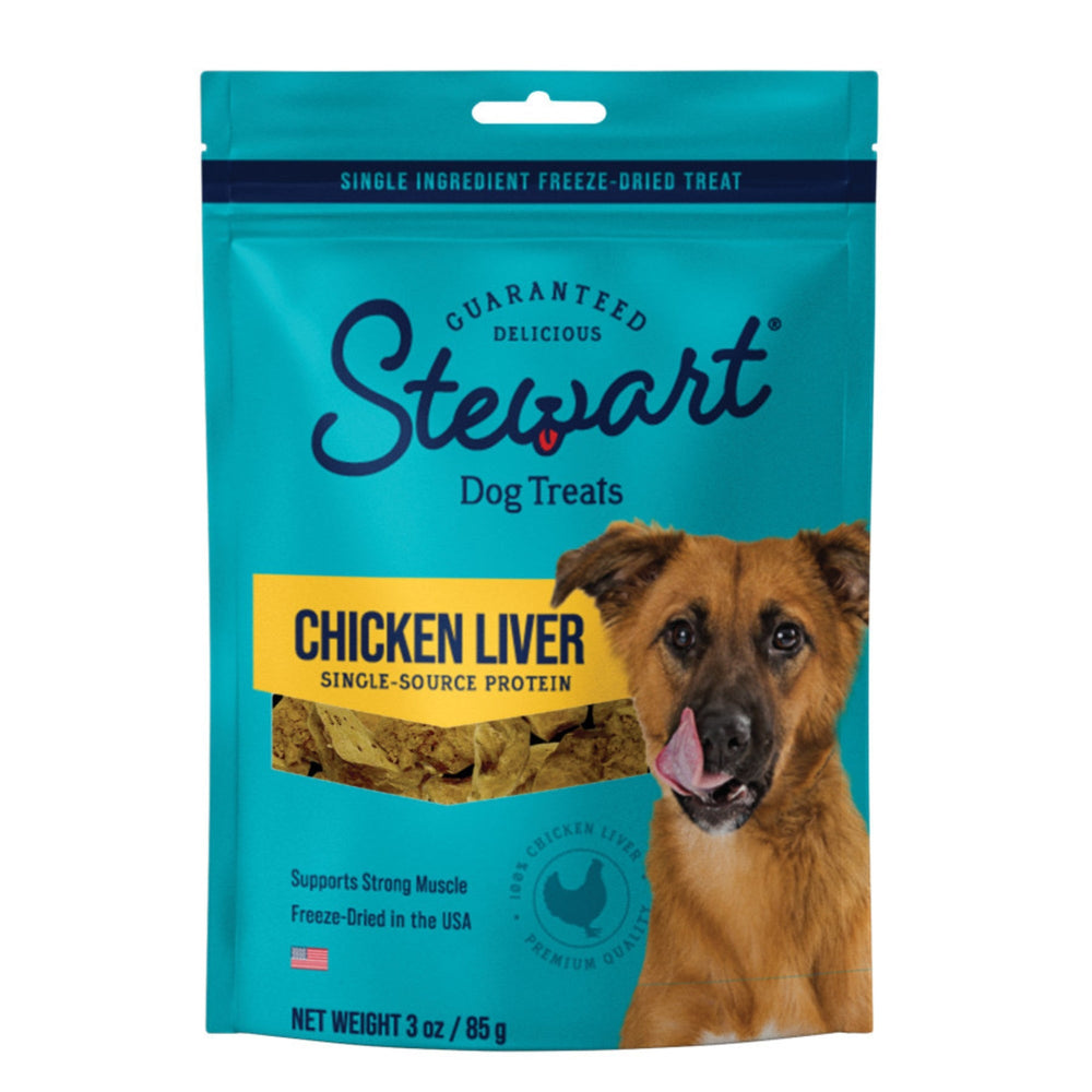 Stewart Single Ingredient Freeze Dried Dog Treats Chicken Liver, 1ea/3oz for your Pet Dog with Pet Store X!