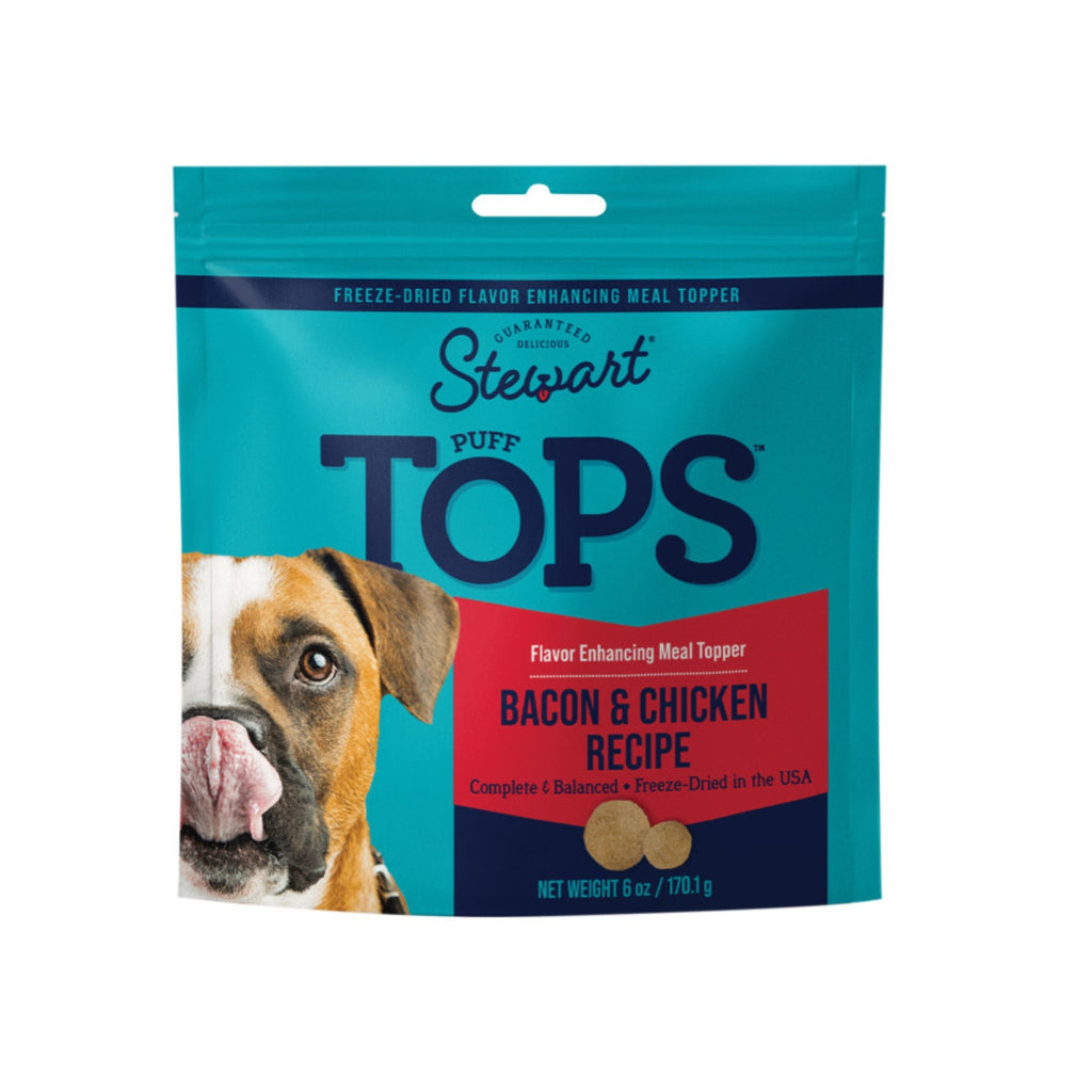 Stewart Puff Tops Freeze Dried Dog Food Topper Bacon & Chicken, 1ea/6oz for your Pet Dog with Pet Store X!