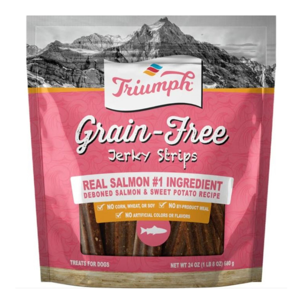 Triumph Grain Free Jerky Dog Treats Salmon/Sweet Potato 24oz.