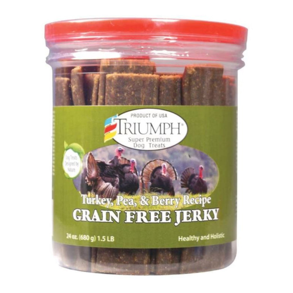 Triumph Grain Free Jerky Dog Treats Turkey/Pea/Berry 24oz.