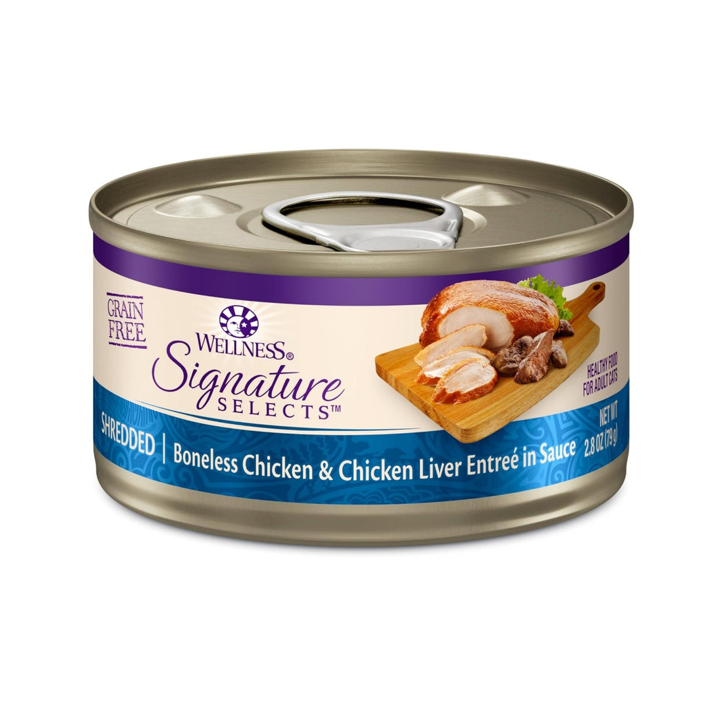 Wellness Cat Core Signature Select Shredded Chicken Liver Entrée 53oz (Case of 12) for your Pet Cat with Pet Store X!