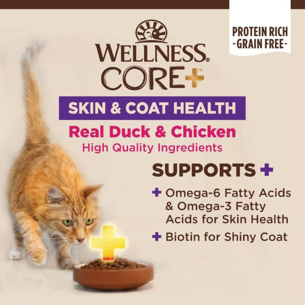 Wellness Core+ Cat Skin Coat Duck Chicken Grain-free Pate 2.8oz. (Case of 12)