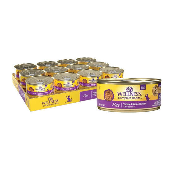 Wellness Cat Complete Health Grain-free Turkey Salmon Pate 55oz (Case of 24) for your Pet Cat with Pet Store X!