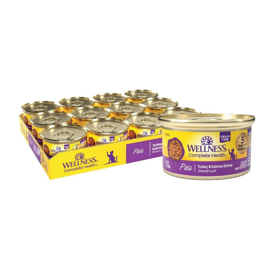 Wellness Cat Complete Health Grain-free Turkey Salmon Pate 3oz (Case of 24) for your Pet Cat with Pet Store X!