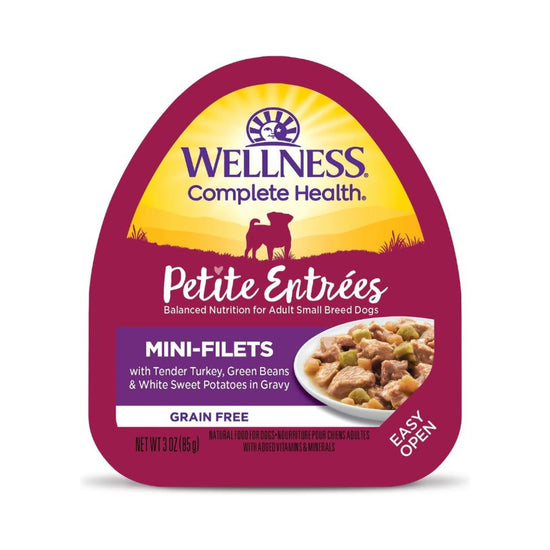 Wellness Complete Health Petite Entrées Mini Fillet Turkey Green Bean Sweet Potato 3oz (Case of 12) for your Pet Dog with Pet Store X!