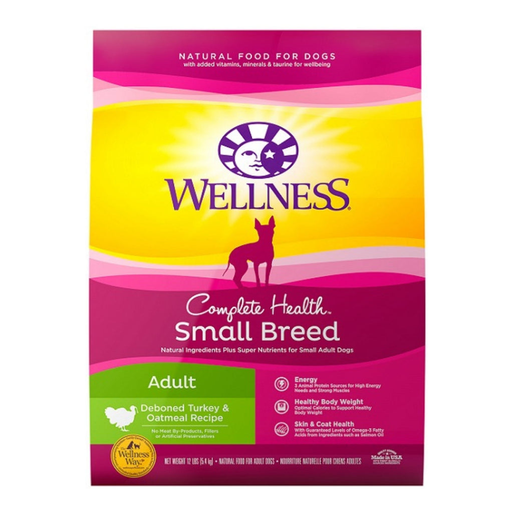 Wellness Dog Small Breed Turkey Oatmeal 12Lb Adult Complete Health