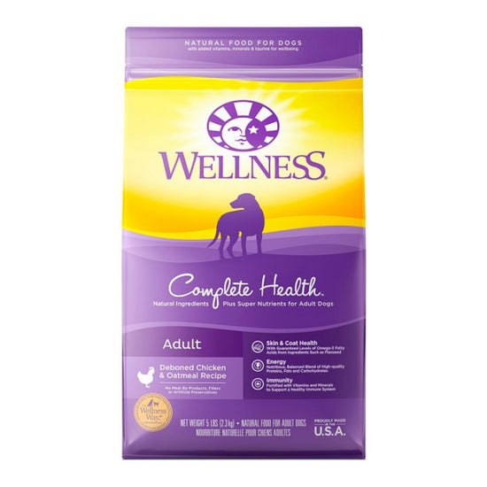 Wellness Dog Chicken Oatmeal 5Lb Adult Complete Health for your Pet Dog with Pet Store X!