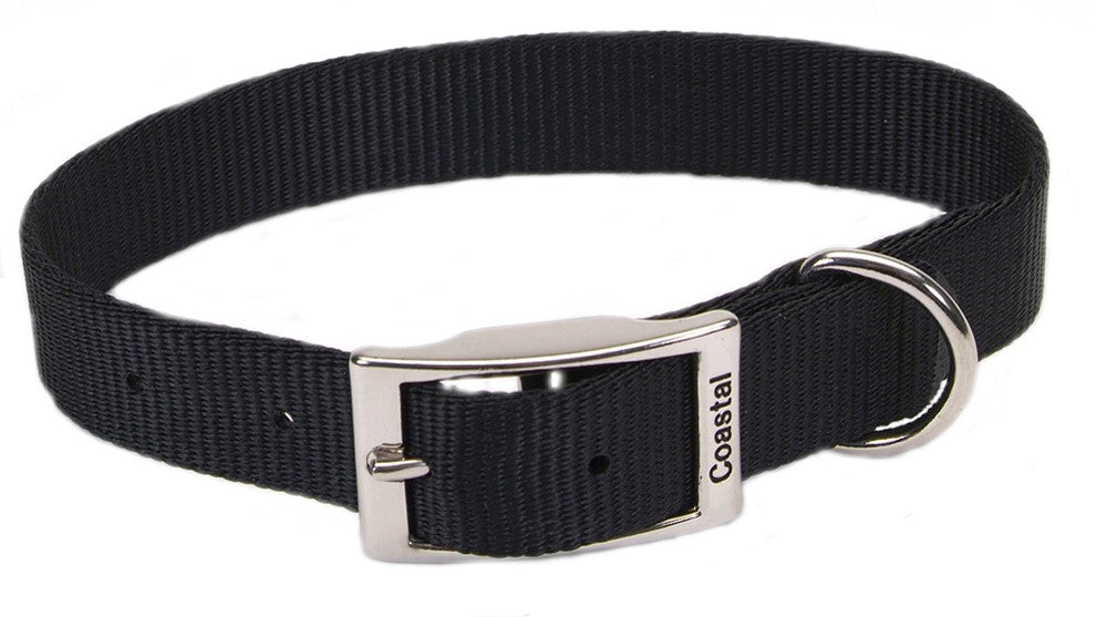 Coastal Single-Ply Nylon Collar Black 3/4X16In for your Pet Dog with Pet Store X.