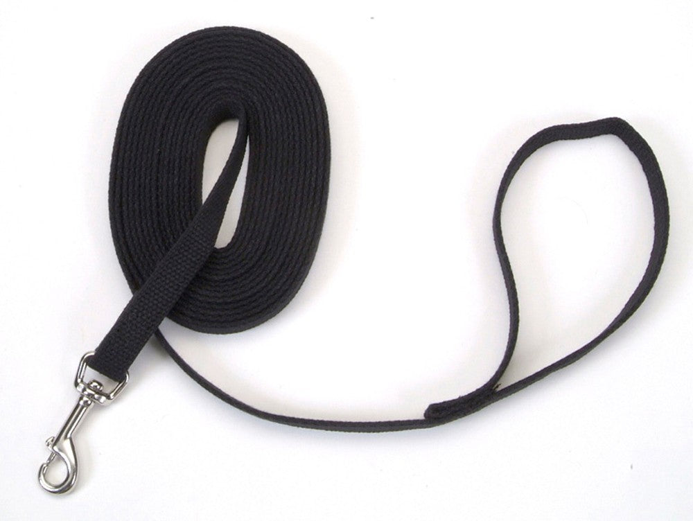 Coastal Train Right! Cotton Web Training Leash Black 5/8X30Ft