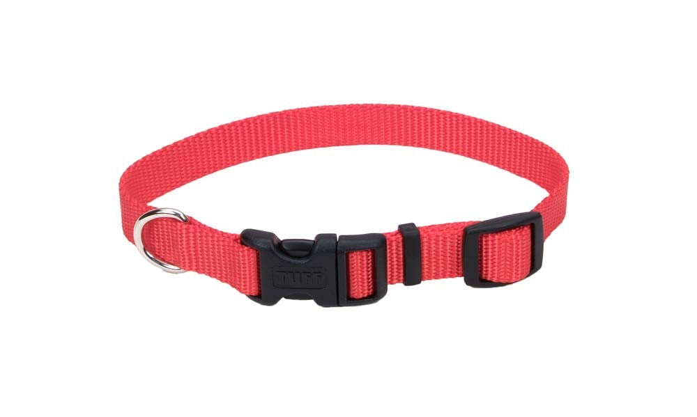 Coastal Adjustable Nylon Dog Collar with Plastic Buckle Red 1ea/5/8 In X 10-14 in for your Pet Dog with Pet Store X.