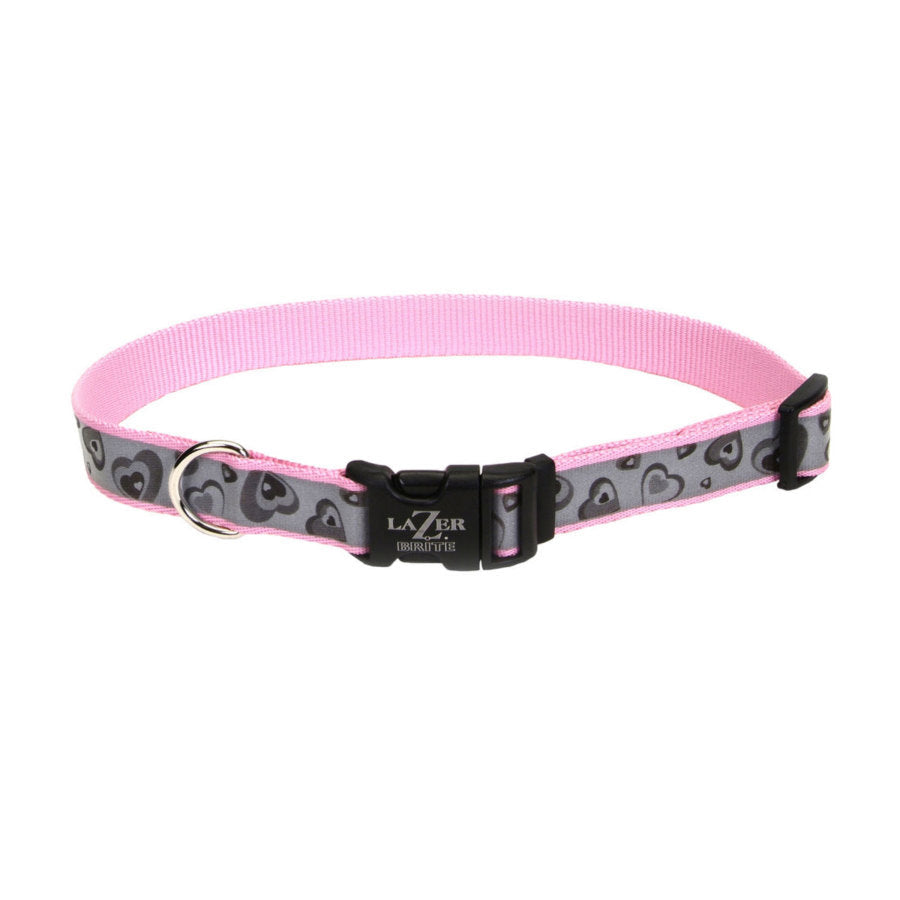 Lazer Brite Reflective Adjustable Dog Collar Pink 1ea/1 In X 18-26 in for your Pet Dog with Pet Store X.