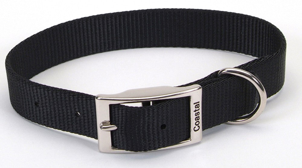 Coastal Single-Ply Nylon Dog Collar Black 1ea/1 In X 18 in for your Pet Dog with Pet Store X.