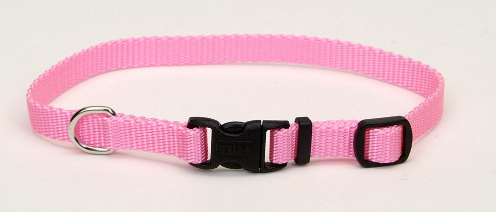 Coastal Adjustable Nylon Dog Collar with Plastic Buckle Bright Pink 1ea/3/8 In X 8-12 in for your Pet Dog with Pet Store X.