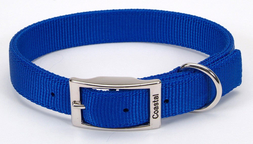 Coastal Double-Ply Nylon Dog Collar Blue 1ea/1 In X 20 in for your Pet Dog with Pet Store X.