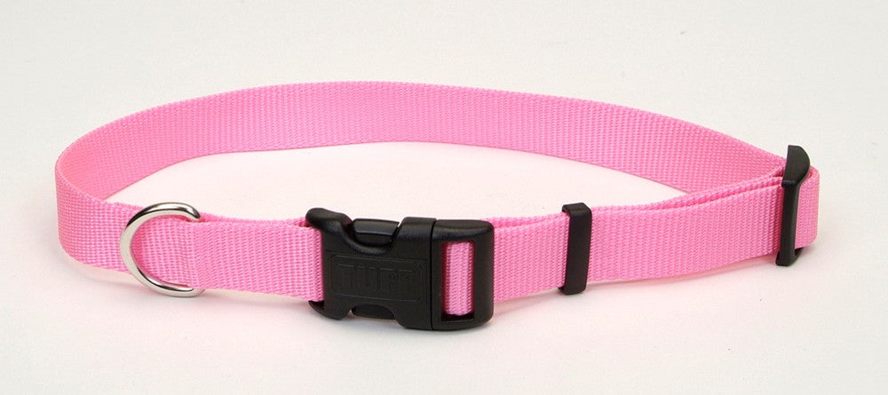 Coastal Adjustable Nylon Dog Collar with Plastic Buckle Bright Pink 1ea/1 In X 18-26 in for your Pet Dog with Pet Store X.