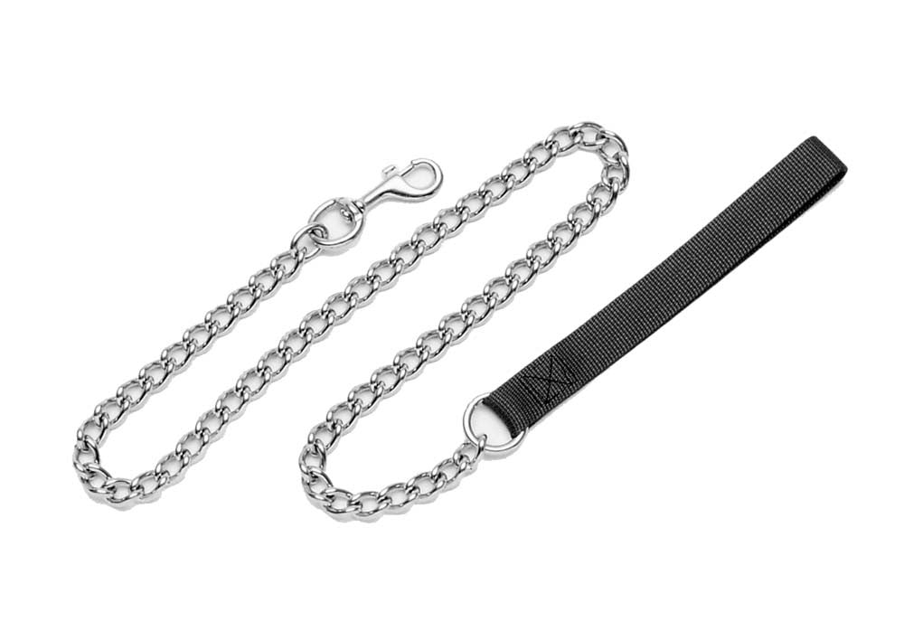 Titan Chain Dog Leash with Nylon Handle Black 1ea/3 Mm X 4 ft