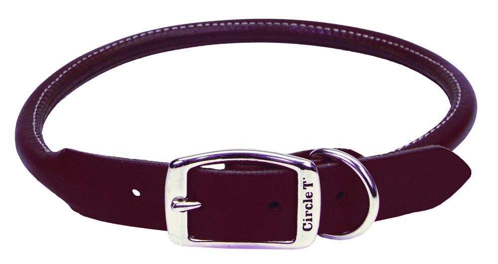 Circle T Latigo Leather Round Dog Collar Brown 1ea/1 In X 24 in for your Pet Dog with Pet Store X.