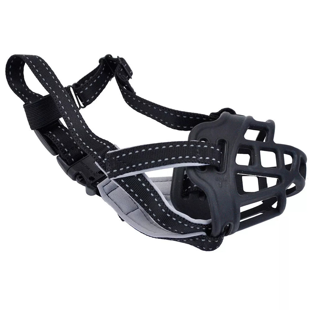 Coastal Pet Soft Basket Muzzle Black Size 1: W-8" x L- 25" for your Pet Dog with Pet Store X.