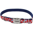 Ribbon Adjustable Nylon Dog Collar with Metal Buckle Red 1ea/5/8 In X 8-12 in