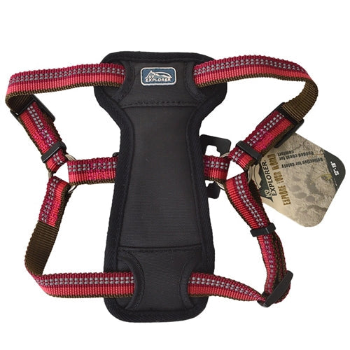 Coastal K9 Explorer 1 Inch Padded Harness Berry Red (20-30 Inch) for your Pet Dog with Pet Store X.