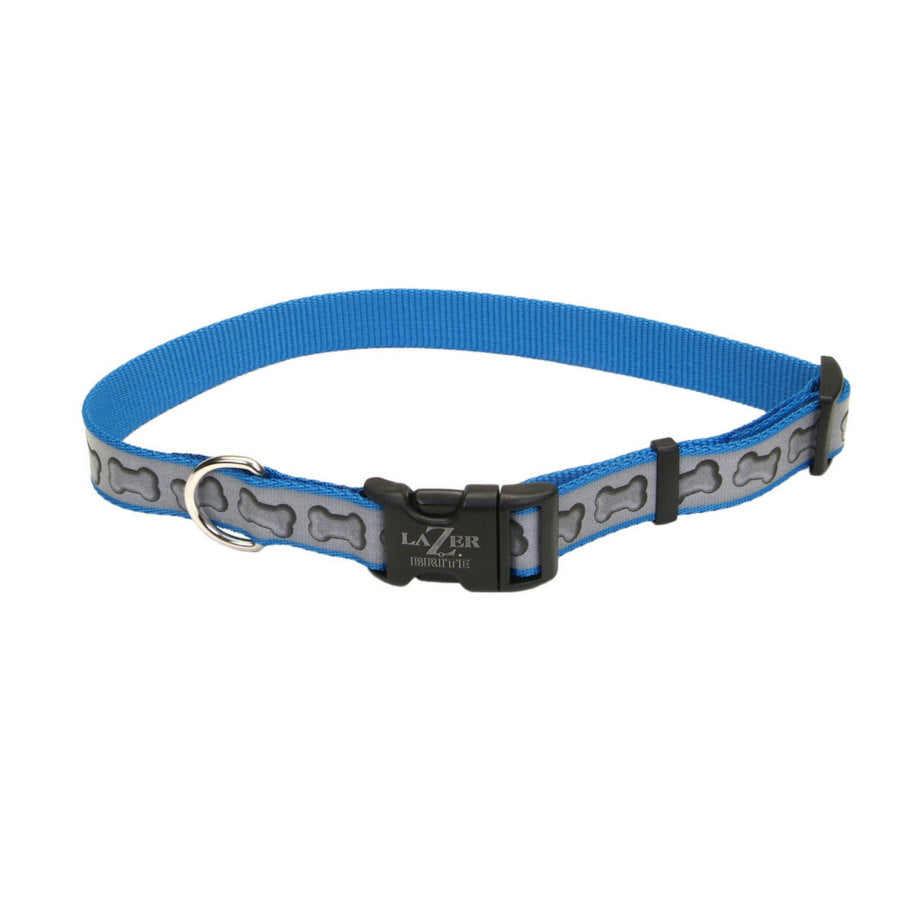 Lazer Brite Reflective Adjustable Dog Collar Turquoise 1ea/1 In X 18-26 in for your Pet Dog with Pet Store X.