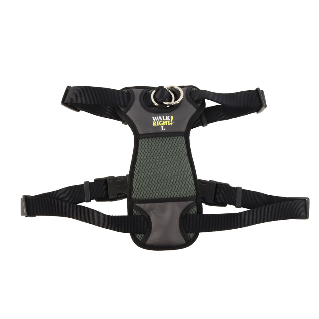 Walk Right Front-Connect Padded Dog Harness Black 1ea/LG, 26-38 in