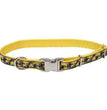 Ribbon Adjustable Nylon Dog Collar with Metal Buckle Yellow 1ea/5/8 In X 8-12 in