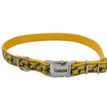 Ribbon Adjustable Nylon Dog Collar with Metal Buckle Yellow 1ea/5/8 In X 12-18 in