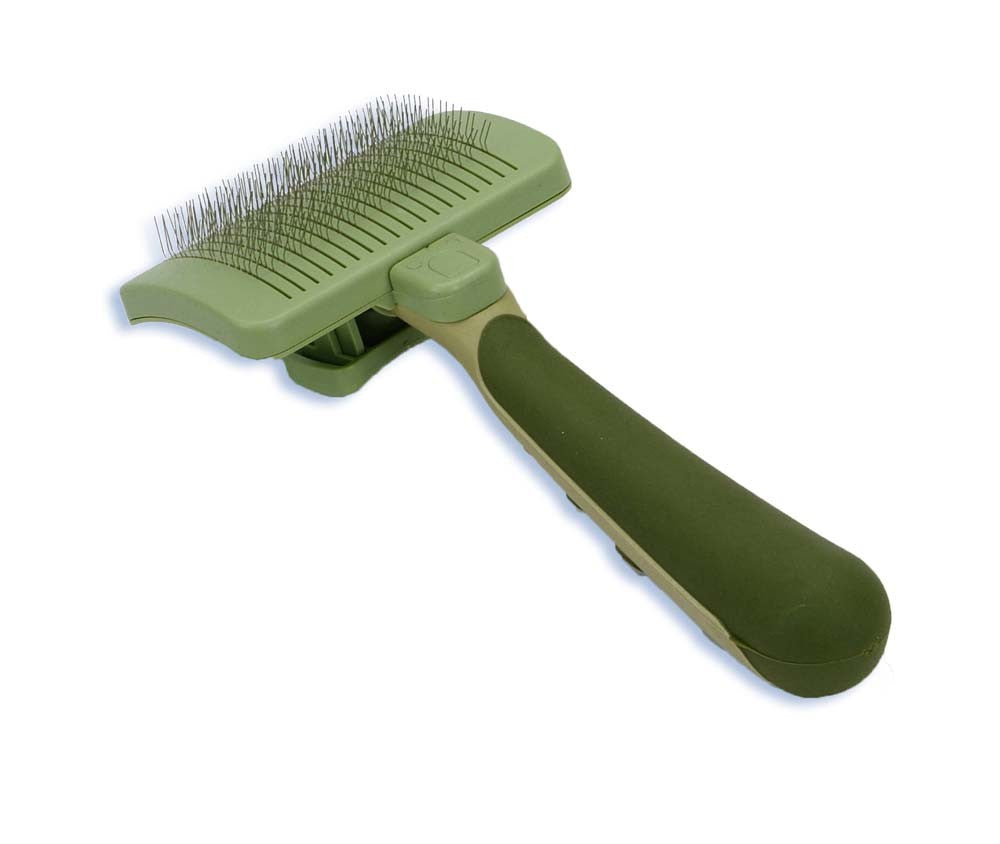 Safari Dog Self-Cleaning Slicker Brush Light Green/Dark Green 1ea/LG for your Pet Dog with Pet Store X.