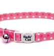 Coastal Safe Cat Fashion Adjustable Breakaway Collar Pink Dots 3/8X8-12In