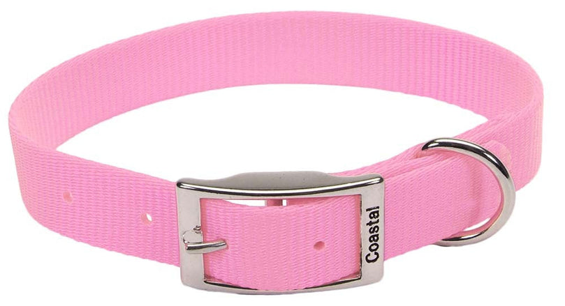 Coastal Single-Ply Nylon Collar Bright Pink 1X18In for your Pet Dog with Pet Store X.