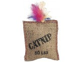 Spot Jute and Feather Sack Cat Toy with Catnip Brown 7 in