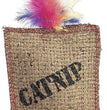 Spot Jute and Feather Sack Cat Toy with Catnip Brown 7 in