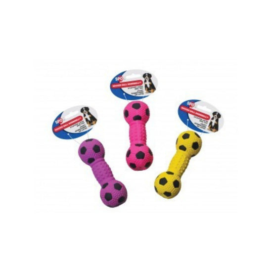 Spot 6” Stuffed Latex Soccer Ball Dumbbell Assorted for your Pet Dog with Pet Store X.