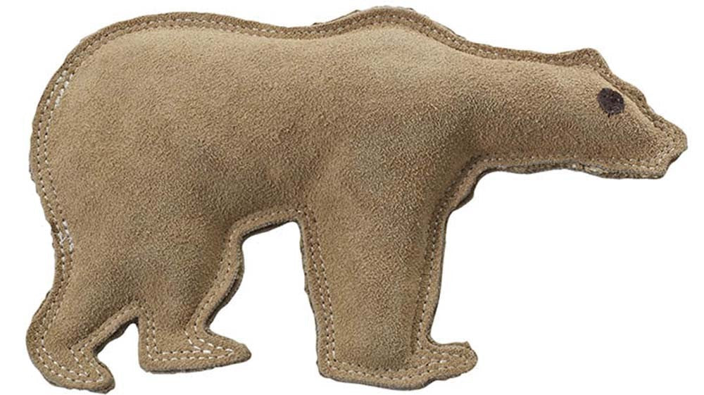 Dura-Fused Leather Dog Toy Bear Brown 1ea/LG for your Pet Dog with Pet Store X.