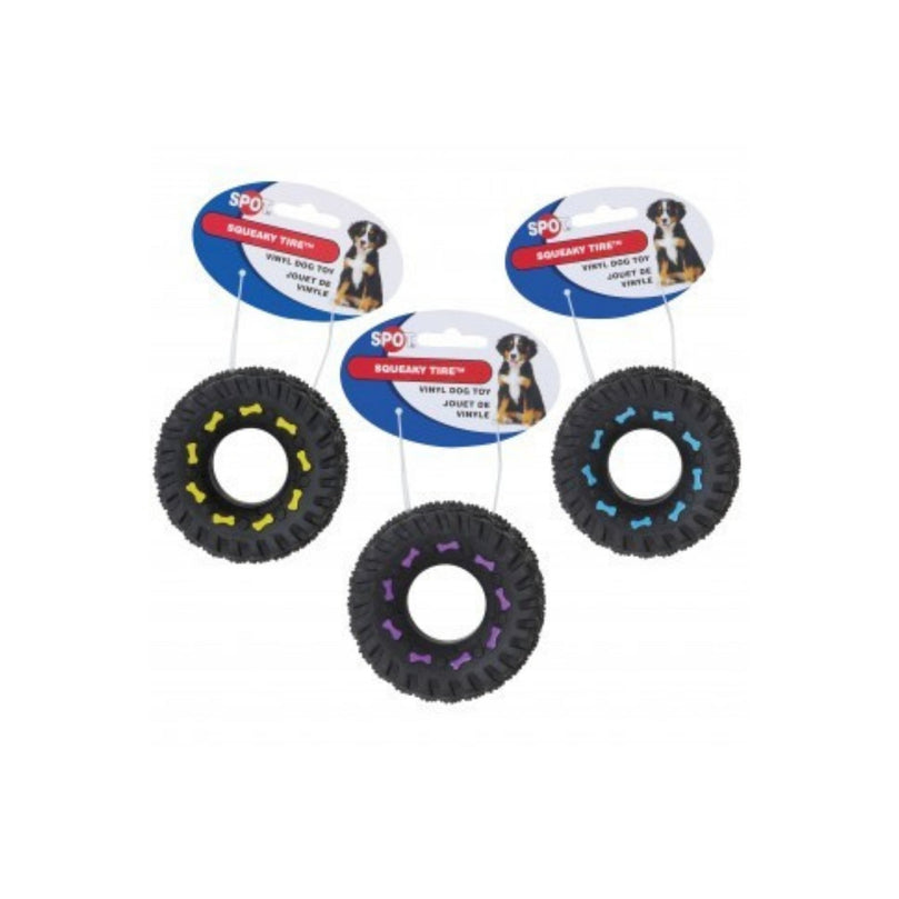 Spot 35” Vinyl Squeaky Tire Assorted for your Pet Dog with Pet Store X.