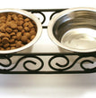 Spot Mediterranean Double Diner Dog Bowl Silver 1ea/1 pt