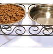 Spot Mediterranean Double Diner Dog Bowl Silver 1ea/2 qt