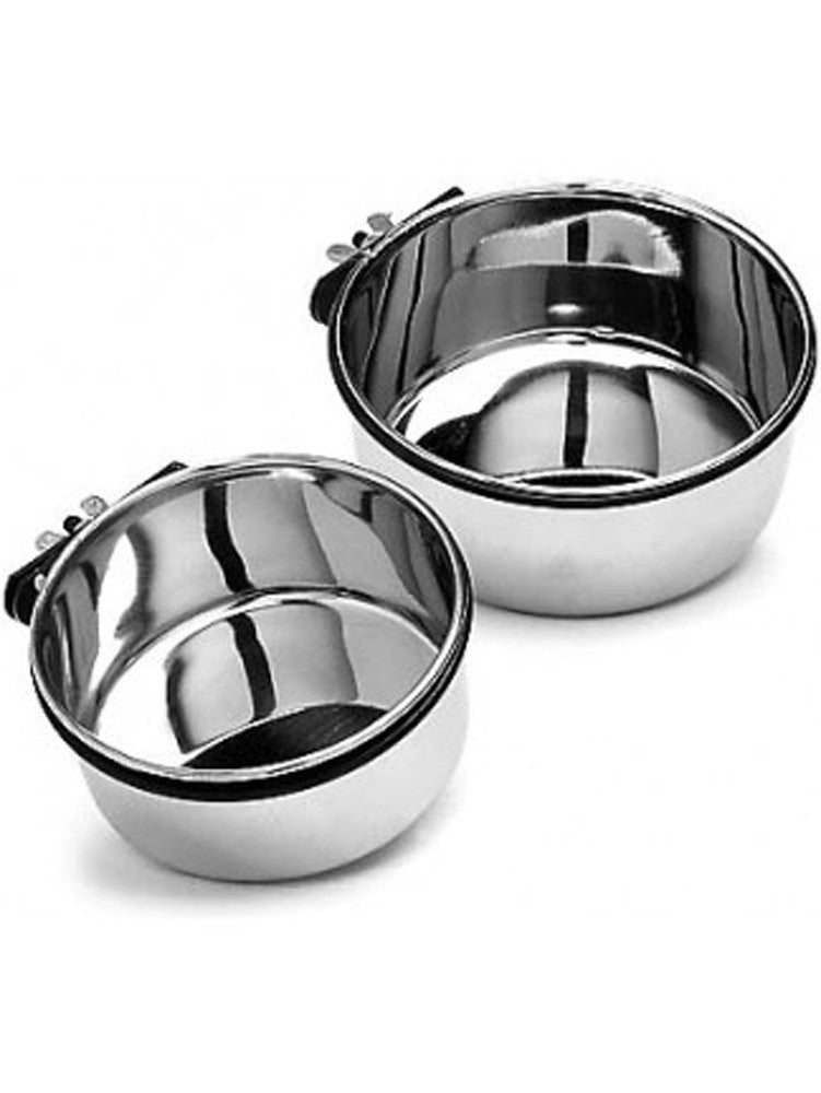 Spot Stainless Steel Coop Cup with Bolt Clamp Silver 10 oz for your Pet Small Animal with Pet Store X.