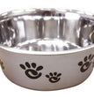 Spot Barcelona Stainless Steel Paw Print Dog Bowl Silver, 1ea/32 oz