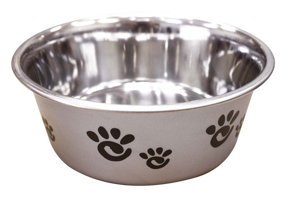 Spot Barcelona Stainless Steel Paw Print Dog Bowl Silver, 1ea/32 oz