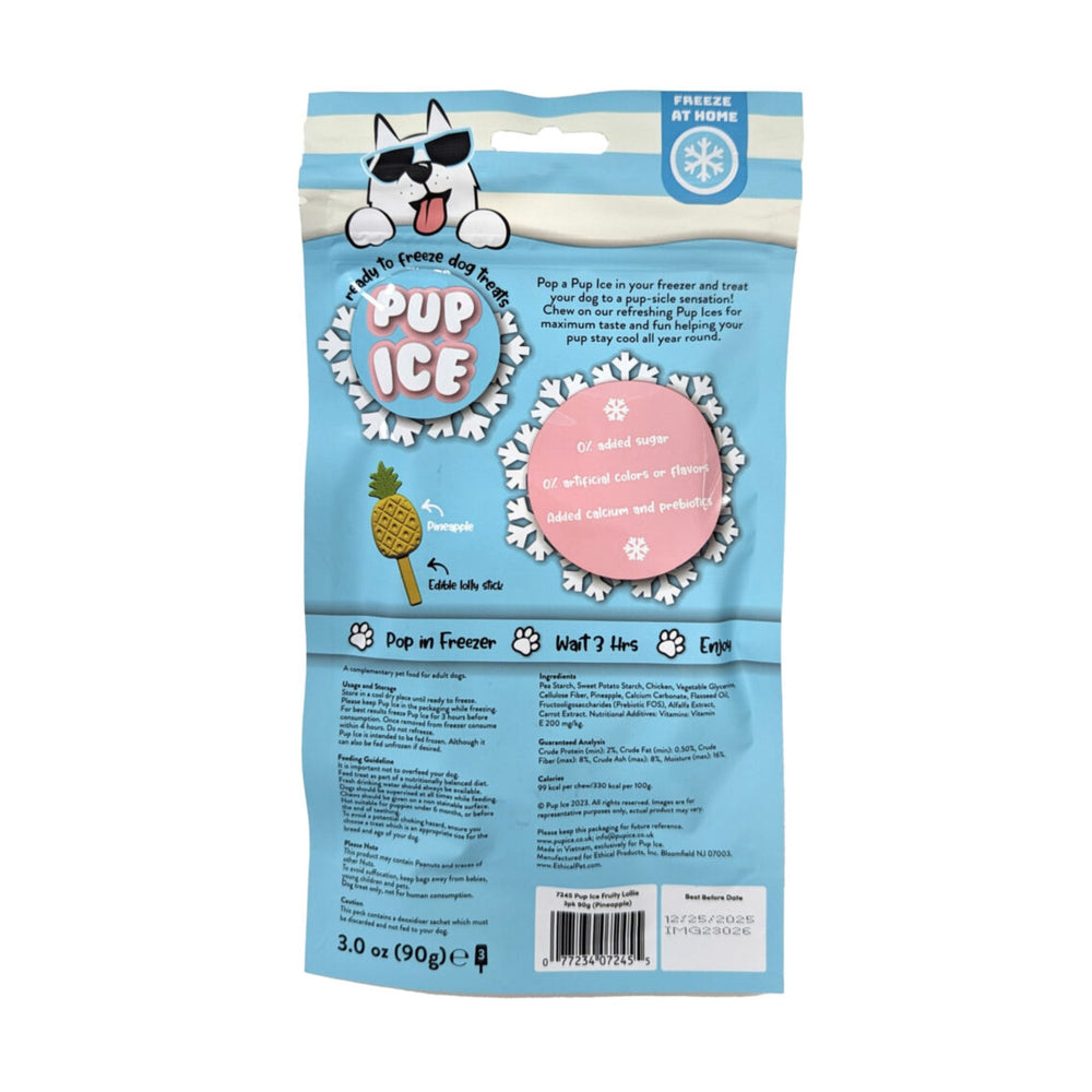 Pup Ice Fruity Lollies Pineapple 3 Pk