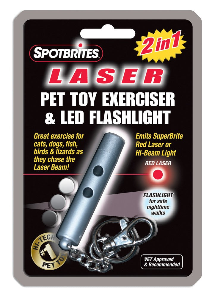 Spot Laser Original 2 in 1 Dog Toy Silver 1ea/One Size for your Pet Dog with Pet Store X.