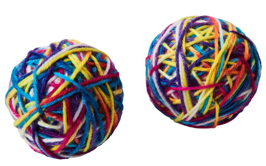 Spot Sew Much Fun Yarn Ball Cat Toy Multi 2.5in 2pk