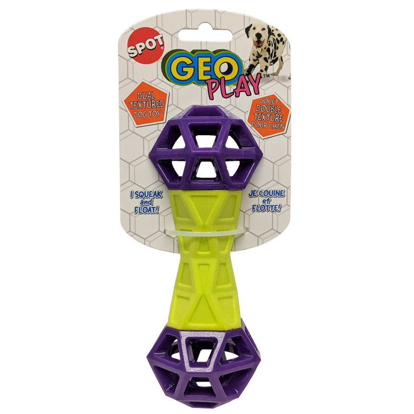 Spot Geo Play Dual Texture Dumbbell Dog Toy Assorted 1ea/7 in for your Pet Dog with Pet Store X.