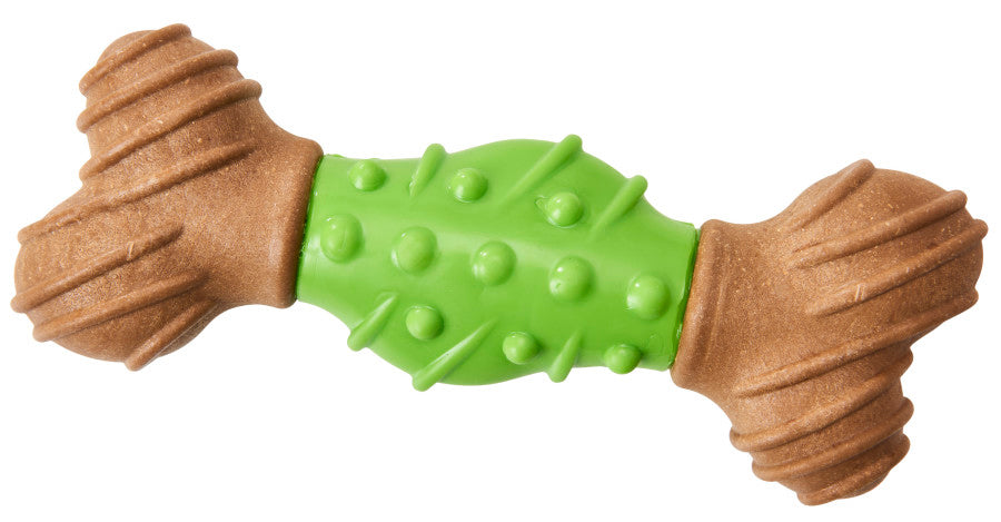 Bam-Bone Dental Bone Dog Toy Green/Brown 1ea/6 in for your Pet Dog with Pet Store X.